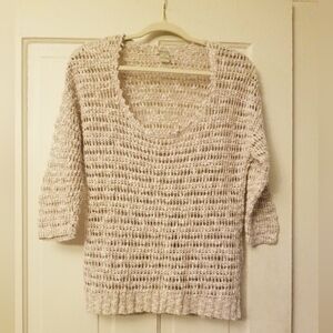 Lucky Brand Sz Med Cream Crochet Sweater